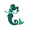 Magical creatures set. Mythical, mythological animal - mermaid. Flat style vector illustration isolated on white