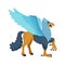 Magical creatures set. Mythological animal - hippogriff. Flat style vector illustration isolated on white background.