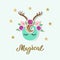 Magical Deer vector illustration