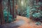 Magical dreamy forest background