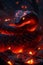 Magical fantasy lava snake embers