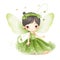 Magical floral whispers, adorable illustration of colorful fairies with cute wings and whispering flowers