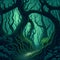 A magical forest is a place of mystery and wonder. AI-Generated.