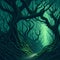 A magical forest is a place of mystery and wonder. AI-Generated.
