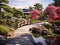 a magical garden with iconic bonsai trees. emotional beauty