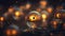 Magical Halloween in Bokeh: Flickering Shadows and Orange Hues. Generative AI