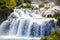 Magical landscape of flowing waterfalls. Waterfalls in Krka National Park, Croatia