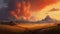 Magical Landscape With Orange Sky: A Highly Realistic Adventure In Cloudcore