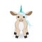 Magical little Unicorn with blue mane,tail and horn.Vector.The d