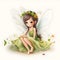 Magical meadow whispers, charming clipart of colorful fairies with vibrant wings and whispers of meadow flowers