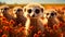 magical meerkat watching over his family in the Kalahari desert. Generative AI