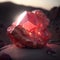 Magical mineral ruby. Green gemstone. Glowing garnet