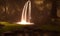 Magical Mystical Ancient Fountain with Gloomy and Foggy Atmosphere