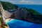 Magical panoramic view of the shipwreck of Zakynthos