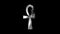 Magical Particle Dust Animation of Religious Egyptian Ankh Sign with Rays.