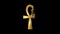 Magical Particle Dust Animation of Religious Egyptian Ankh Sign with Rays.