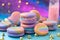 Magical pastel-colored unicorn-inspired macarons