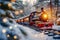 Magical Polar Express holiday train ride through snowy winter landscape