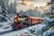 Magical Polar Express holiday train ride through snowy winter landscape
