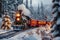 Magical Polar Express holiday train ride through snowy winter landscape