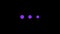 Magical purple, pink ellipsis moving on black background, seamless loop. Animation. Lilac three dots or circles widen