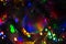 Magical rainbow Christmas ball. New Year, Christmas, festive background