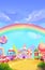 Magical Rainbow Land. Children Imaginary