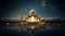 A magical realistic Eid Mubarak Islamic greeting social media post design