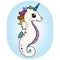 Magical seahorse unicorn. Simple flat style.