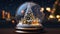 Magical Snow Globe with Christmas Decorations AI Generated