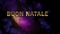Magical sparkling particles. Appearing golden letters `Buon Natale`