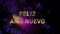 Magical sparkling particles. Appearing golden letters `Feliz Ano Nuevo`