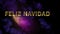 Magical sparkling particles. Appearing golden letters `Feliz Navidad`