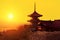 Magical sunset over Kiyomizu-dera Temple