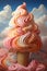 Magical Twists: A stunning image of an ice cone with irresistible ice cream, rendered in captivating light hues.