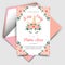 Magical Unicorn Birthday Invitations with watercolor flower peach