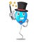 Magician blue balloon bunch design on cartoon