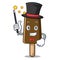 Magician chocolate ice cream mascot cartoon