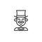 Magician circus actor line icon