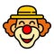 Magician clown icon, outline style