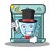 Magician coffee maker character cartoon