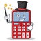 Magician cute calculator character cartoon