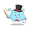 Magician cute cloud character cartoon