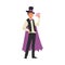 Magician Doing Tricks with Playing Cards, Illusionist Character in Cape Performing at Magic Show Cartoon Style Vector