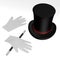 Magician equipment - hat, stick and gloves