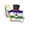 Magician flag lesotho placed on cartoon chair