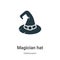 Magician hat vector icon on white background. Flat vector magician hat icon symbol sign from modern halloween collection for