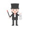 Magician holding wand and rabbit, Set Profession character of pe