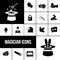 Magician icons black set