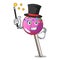 Magician lollipop with sprinkles mascot cartoon